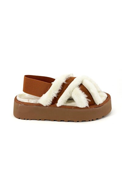 Shoebutik Viksy Taba Plush Women's Slippers