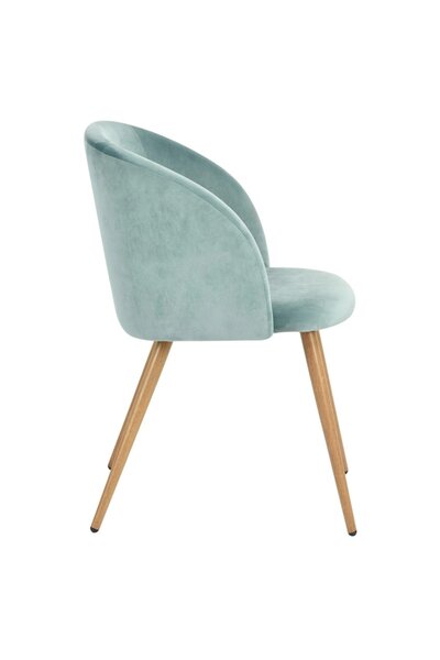 OEM Ynez fixed upholstered kitchen and living chair, metal and textile, aqua
