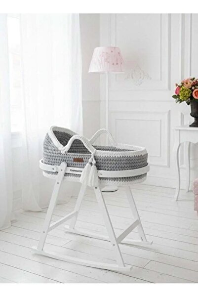 Fun Moment Crochet baby basket with rocking base 76 x 40 x 23 cm