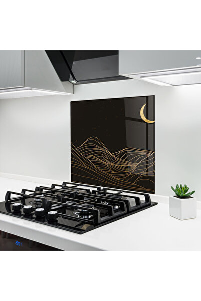 Arthub Kitchen Glass Panel, Stove Protection, Heat Resistant, Abstract, Prett...