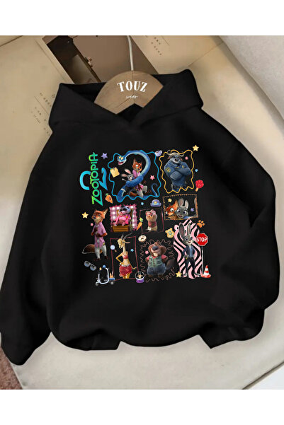 Touz Moda Young Zoo 3 νήματα Χοντρό και γλυκό φούτερ με κουκούλα