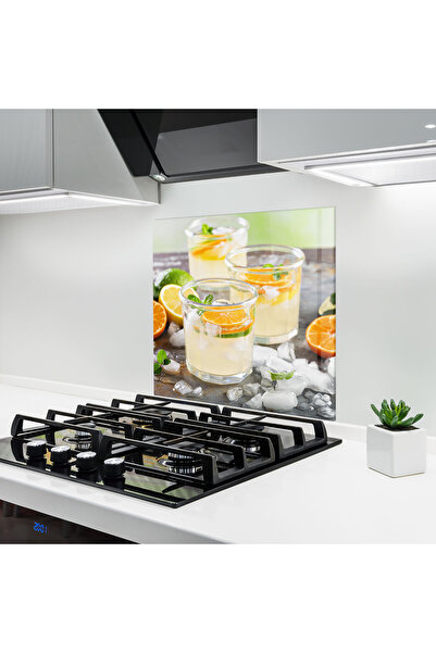 Arthub Kitchen Glass Panel, Stove Protection, Heat Resistant, Food, Citrus Fr...