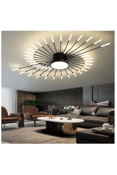 trandafi led LED Chandelier Nordic - 42 light sources, Acrylic, Gold/Black, 1320x15 cm