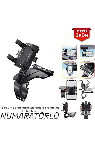 SMX Araç İçi Numaratörlü Kadran Üstü Telefon Tutucu – 360° Dönebilen BR590 1972