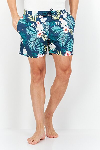 CELIO Men Allover Printed Drawstring Board Shorts, Multicolor