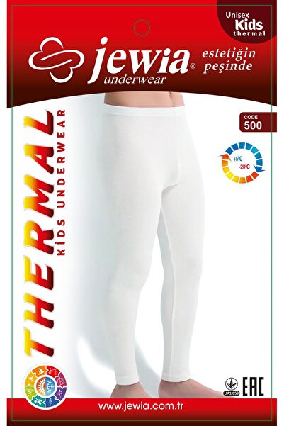 Jewia ملابس حرارية بيضاء للأطفال من الجنسين من عمر 6 إلى 14 سنة