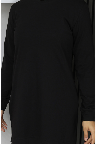 sefamerve Araboy sports combed cotton tunic 9127-02 black