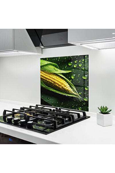 Arthub Panou Sticla Bucatarie, Protectie aragaz, Termorezistent, Alimente, Rainy Clean Corn