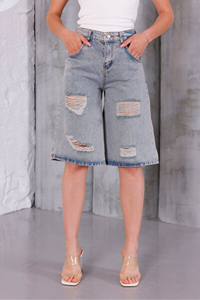 MARLİX Baggy Denim Bermuda Shorts