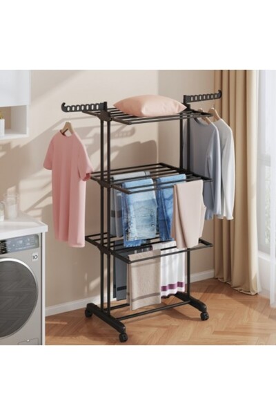 varioshop Foldable vertical clothes dryer – black