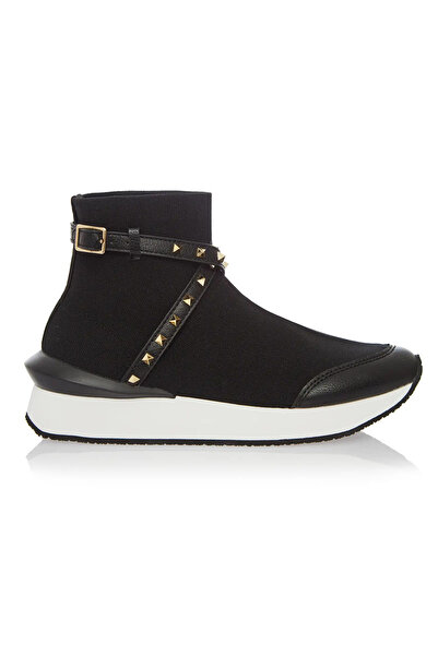 MENBUR Women's Black Casual Sport Boots with Gold Rockstuds