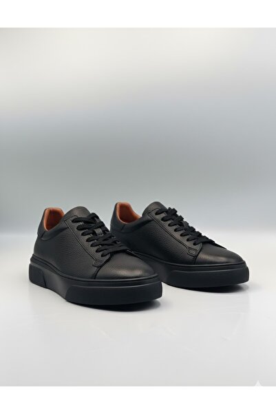 BESS SHOES Pantofi sport negri din piele naturală pentru bărbați – ortopedici, ușori, confortabili, talpă anti-alunecare, pantofi la modă, casual