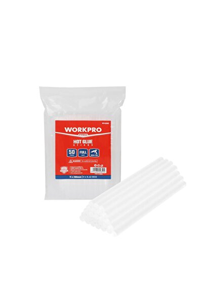 Workpro WP432002 11x200mm Sıcak Silikon Tabancası İçin 50 Adet Şeffaf Yedek S...
