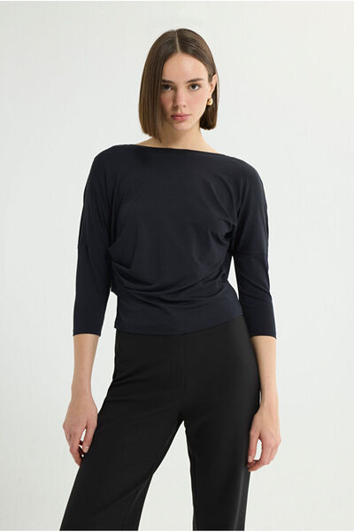 Love My Body Degaje Yaka Örme Bluz