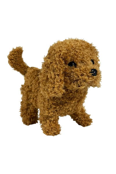 PROCART Interactive puppy that barks, walks and wags its tail, 19x16x10 cm, brown