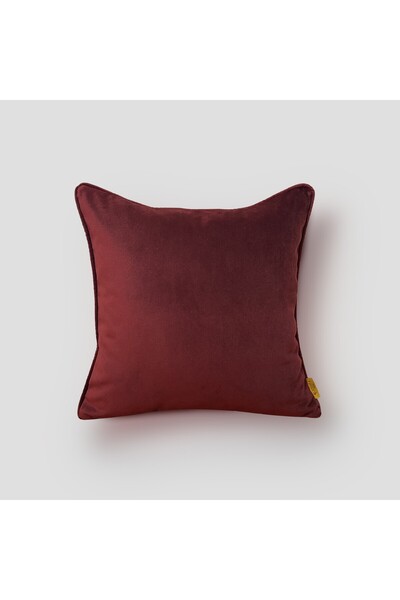 Lidoma Home غطاء وسادة مخملي مسطح من ماركة "ميرلوت" - أحمر داكن - 45x45