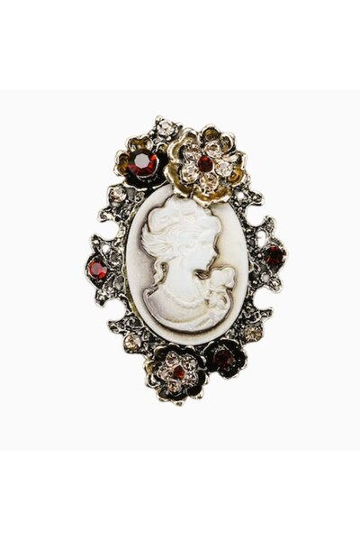 OEM Gold Cameo Brooch Model 7 in Jewelry Box