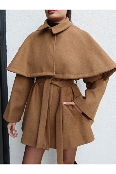 ESRAHELVACI Cape Detail Cashmere Coat