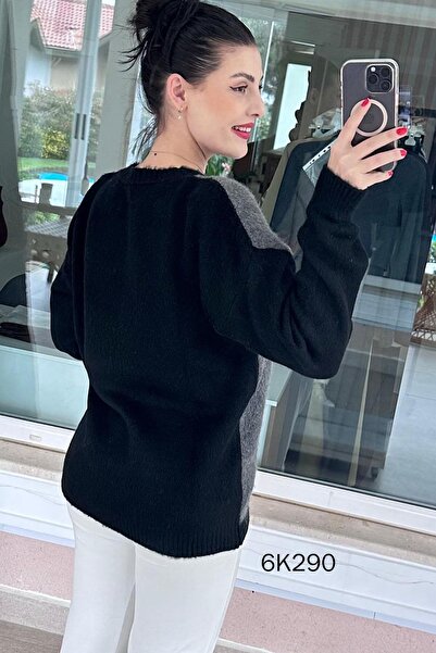 İnce Topuk Baklava Pattern Knitwear Blouse 6K290