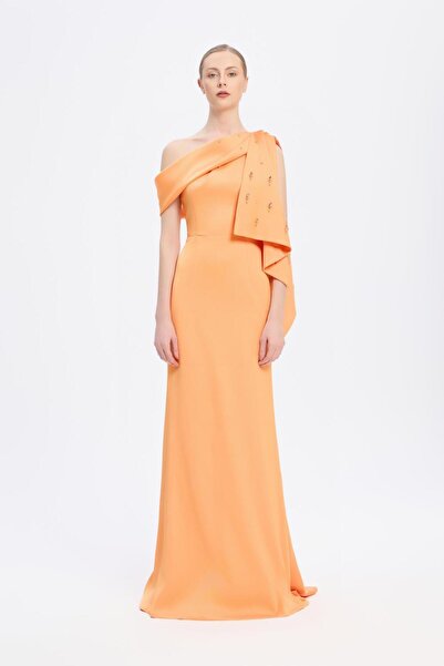 CENGIZ AKTURK Taş İşlemeli Balık Kesim Uzun Abiye Elbise - 9166C