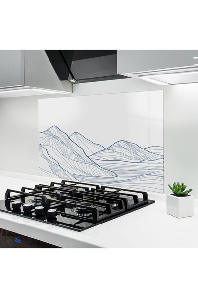 Arthub Kitchen Glass Panel, Stove Protection, Heat Resistant, Abstract, Mount...