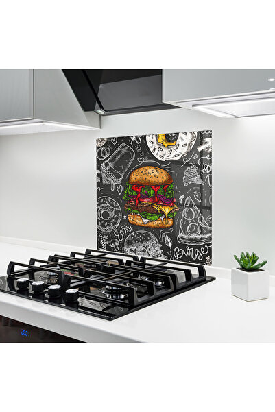 Arthub Panou Sticla Bucatarie, Protectie aragaz, Termorezistent, Alimente, Co...