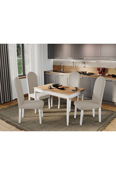 Mobila Laguna Upholstered chair, Laguna, Grand, 46 x 52 x 106 cm, White Beech Wood Legs