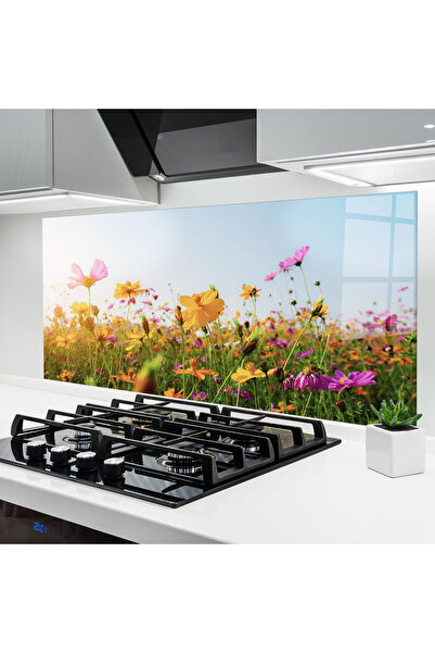Arthub Panou Sticla Bucatarie, Protectie aragaz, Termorezistent, Flori, Cosmo...