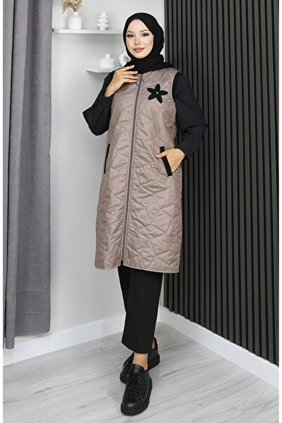 sefamerve Куртка з капюшоном на блискавці 5108-01 Візон