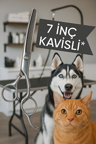 ESENLİWE 7 İnç Kavisli Ara Pet Kuaför Makası – Hassas Kesim ve Şekillendirme