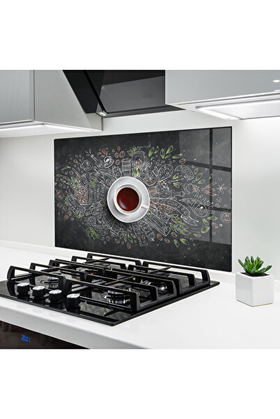 Arthub Panou Sticla Bucatarie, Protectie aragaz, Termorezistent, Alimente, Bl...