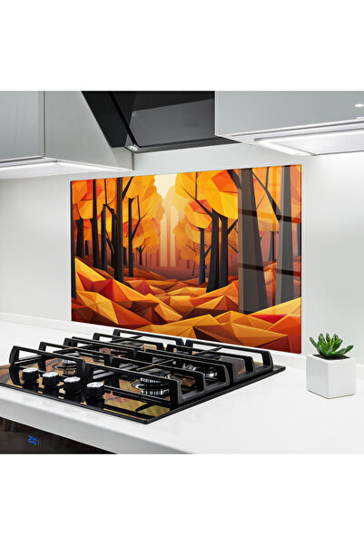 Arthub Kitchen Glass Panel, Stove Protection, Heat Resistant, Landscapes, Aut...