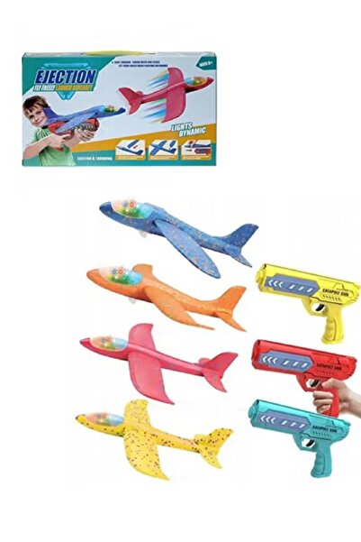 Fun Moment Multi-colored children's airplane launcher toy with LED light (random selection)