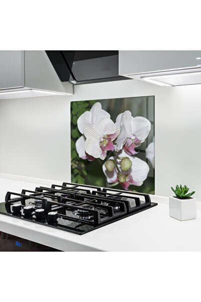 Arthub Panou Sticla Bucatarie, Protectie aragaz, Termorezistent, Flori, Orchi...
