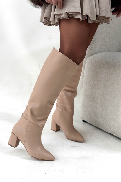 Shoebutik Twente Biscuit Color Leather Boots