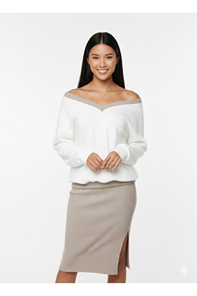 moda wanilia Blouse and Skirt Two-Piece Set - Viscose - New Season
