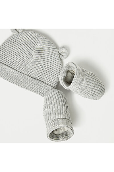 Juniors Textured Beanie Cap with Booties