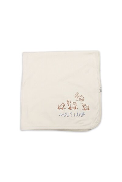 Budi بطانية بيستايل من الصوف الممشط بتصميم خروف مجعد 70109 بيج أزرق إكرو