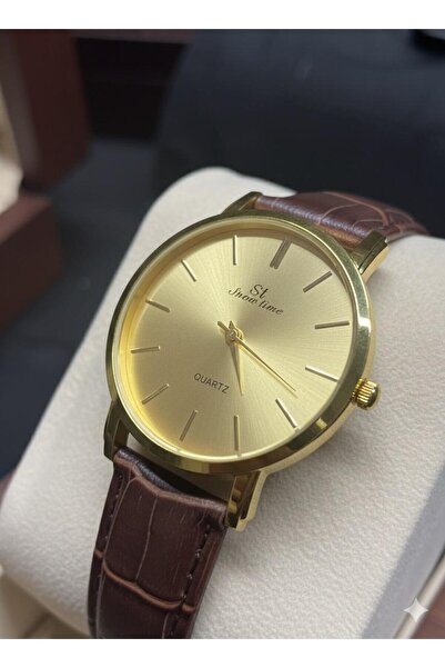 Feronnucci Gold Case Leather Cord Quartz Analog Men's Wristwatch + Bracelet w...