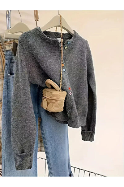 Ugdelia Women's Colorful Buttoned Knitwear Cardigan