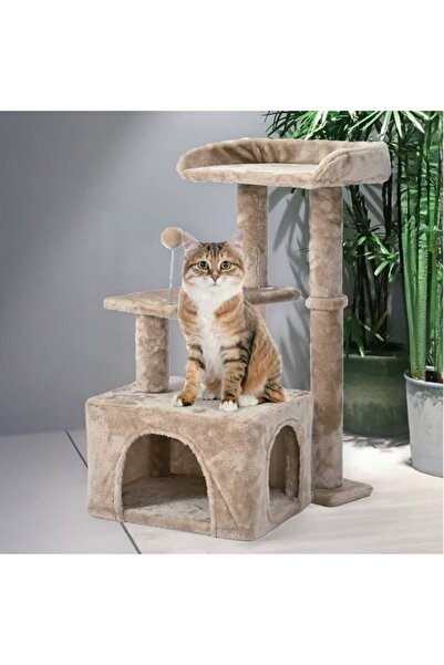 OEM Cat Playset with 3 Levels, Hanging Toy and Scratching Post, 45x40x78 cm