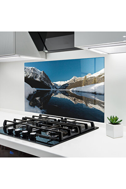 Arthub Kitchen Glass Panel, Stove Protection, Heat Resistant, Feng-shui, Snow Pretty View