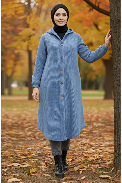 sefamerve Hooded Button Cap 0201-17 Ice Blue