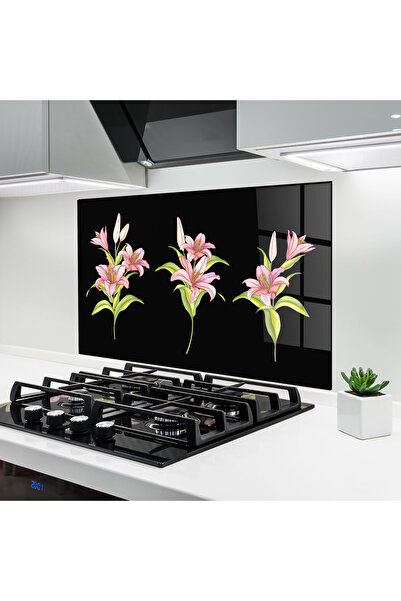 Arthub Panou Sticla Bucatarie, Protectie aragaz, Termorezistent, Flori, Lily Set