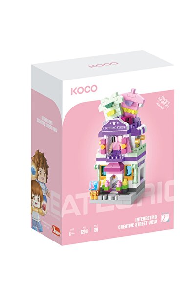 PopŞeker 298 Piece Clothing Store Building Set – Assembled Toy for Children Ages 6+ – Mini Bricks Store in