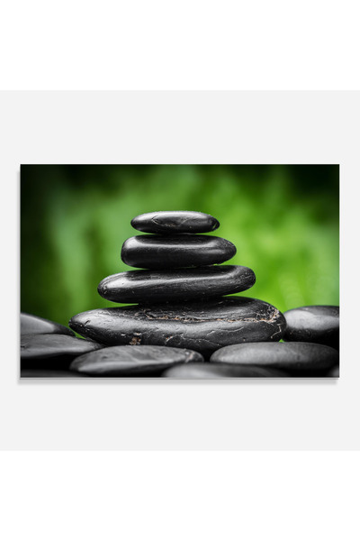 Arthub Kitchen Glass Panel, Stove Protection, Heat Resistant, Feng-shui, Black Stone Meditation