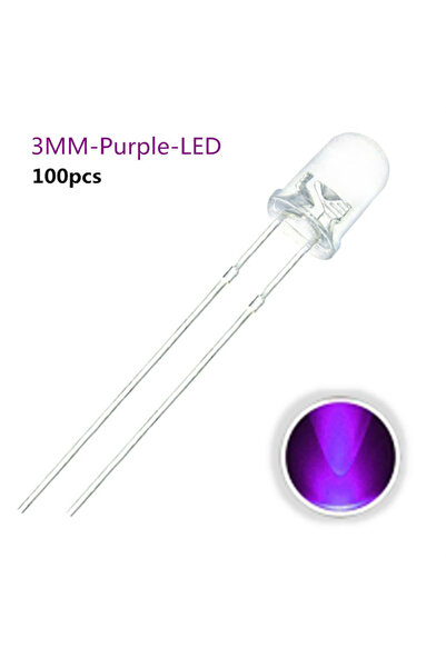 Choice10 100 قطعة أرجوانية 100 قطعة من ثنائيات LED مقاس 3 مم مجموعة متنوعة 3 ...