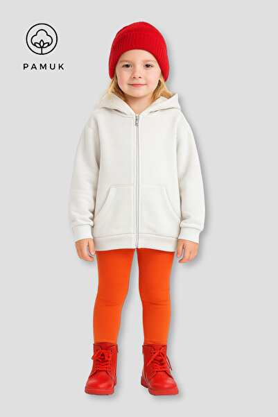 HK HOPKİDS Girls Boys Children's Plain Basic Three Yarn Sh Fleece-Lined Winte...
