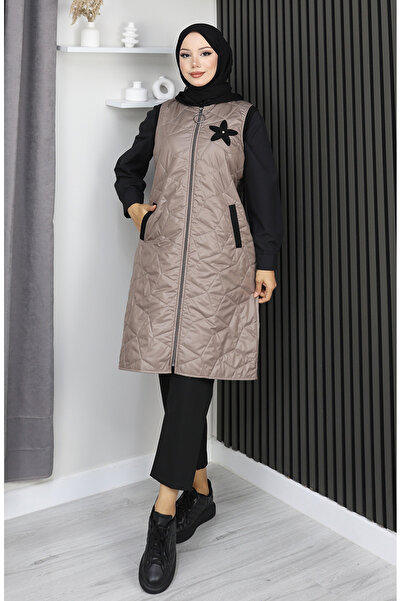 sefamerve Куртка з капюшоном на блискавці 5108-01 Візон