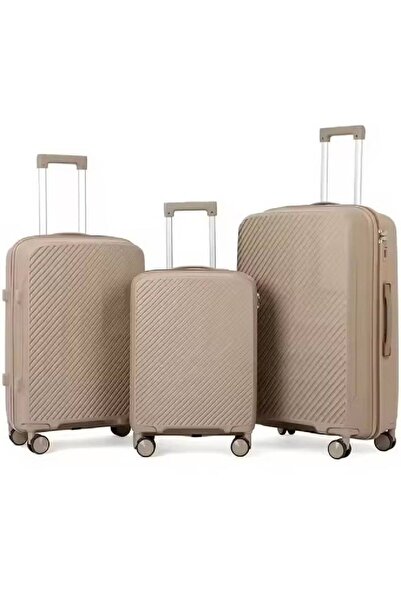 NKX مجموعة أنيقة وعملية من 3 قطع من حقائب السفر الصلبة باللون البني بمقاس 20*...